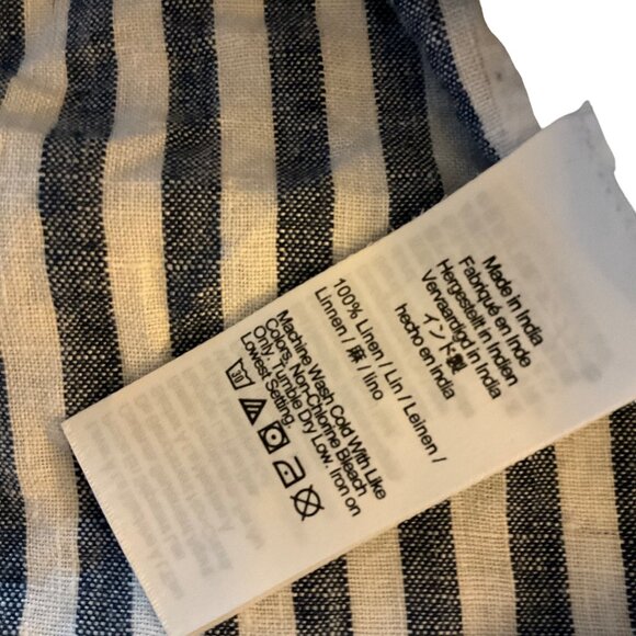 J.Crew Womens XS Relaxed Fit Blue & White Striped Linen Button-Up Shirt coastal - Picture 4 of 8